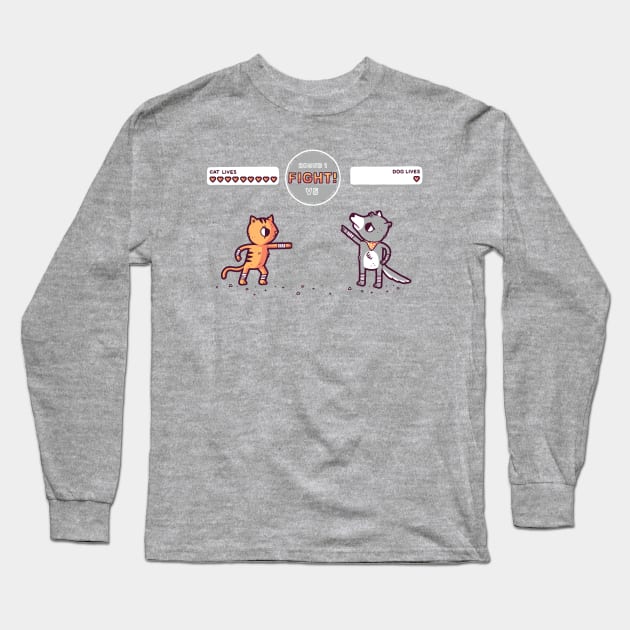 cat dog fight Long Sleeve T-Shirt by Randyotter